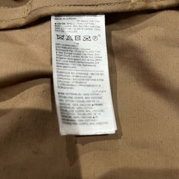 NWOT Banana Republic Waist Length Trench Coat, Women's L Tan Belted Raincoat - Picture 7 of 10